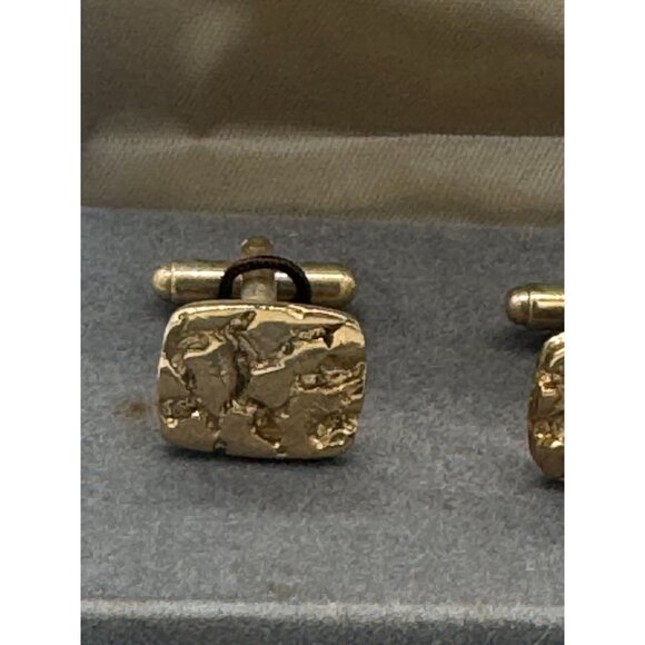 Vintage New Old Stock Giovanni Gold Tone Men Cuff Links Jewelry - Picture 2 of 4